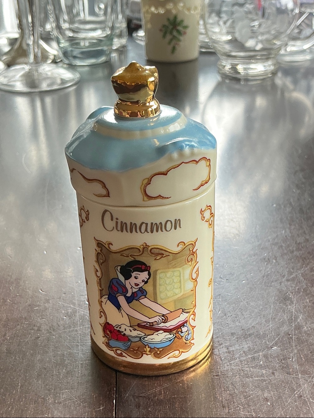Lenox Blue White Gold Snow White Cinnamon Spice Jar - Brand new!